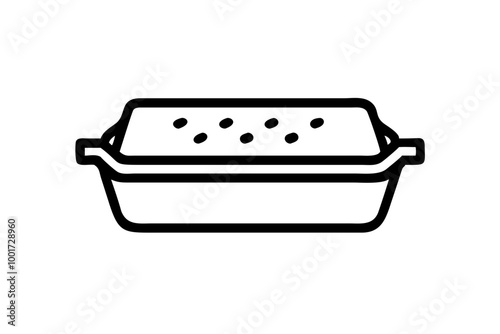 Whimsical Baking Dish Icon Featuring Vector Art for Baking Lovers and Chefs
