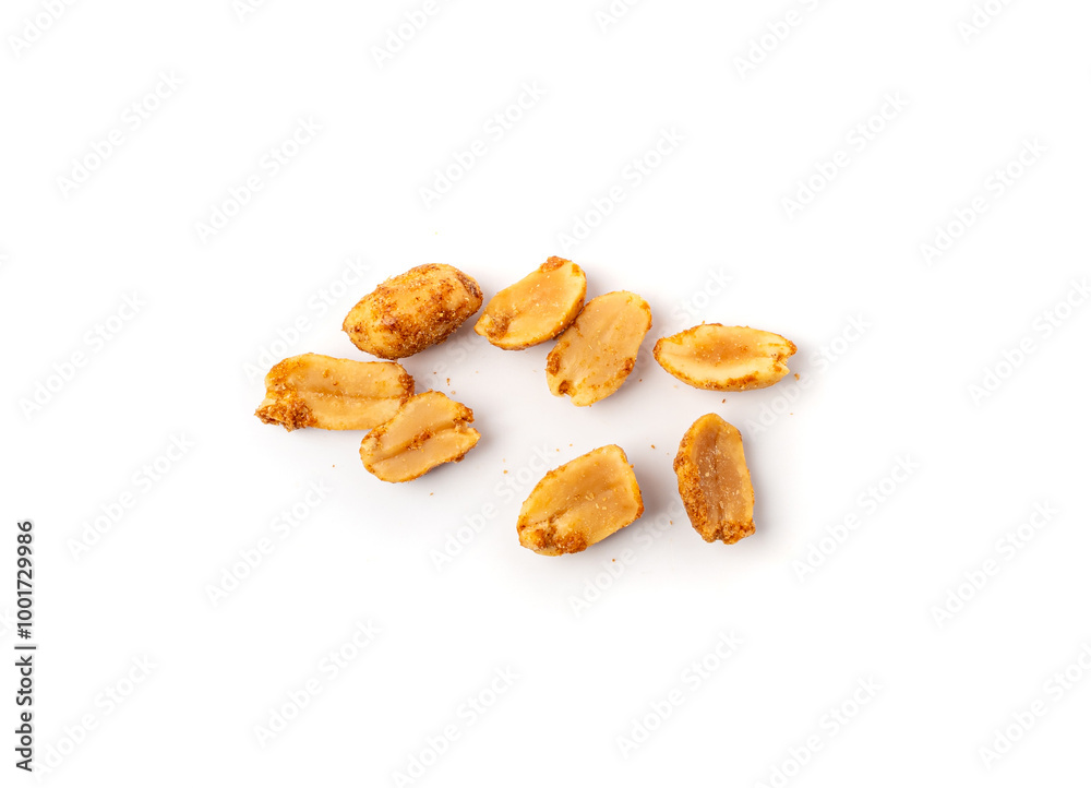 Spicy peanuts isolated, heeng jeera pea nuts mixture, Indian namkeen, roasted salty nut snack Spicy peanuts isolated, heeng jeera pea nuts mixture, Indian namkeen, roasted salty nut snack