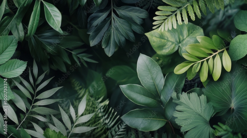 Lush green leaves create a vibrant and textured backdrop in a natural setting Lush green leaves create a vibrant and textured backdrop in a natural setting