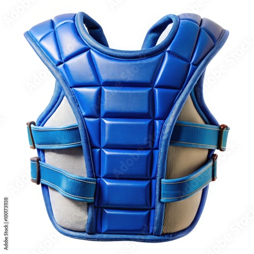 High-quality blue cricket chestguard designed for protection during matches. Generative AI