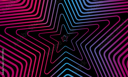 Abstract background with neon stars