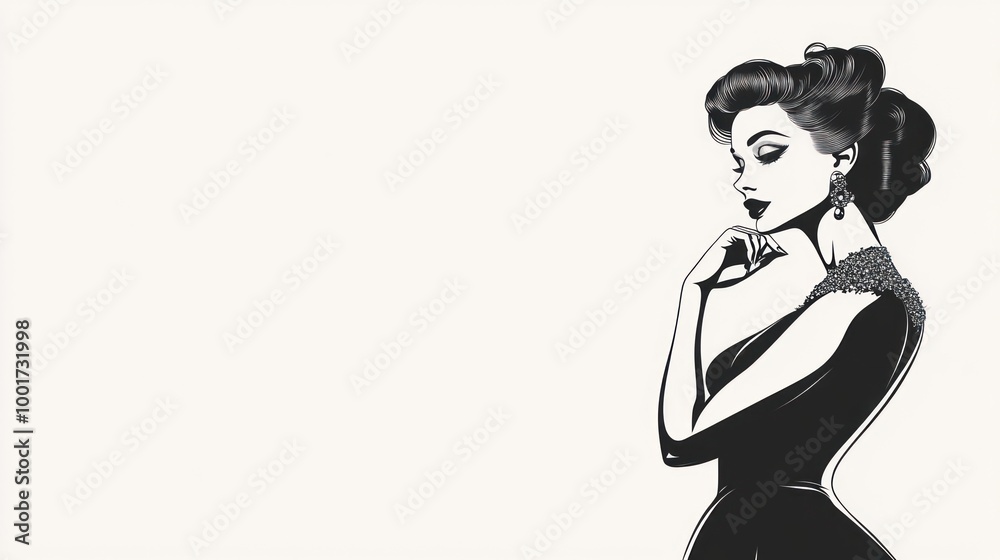 A woman in a long dress standing against a plain white background. A woman in a long dress standing against a plain white background.