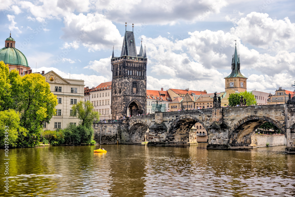 Prague, Czech Republic - July 19, 2024: Morning views along the Vltava River and Charles Bridge n Prague in the Czech Republic
Prague, Czech Republic - July 19, 2024: Morning views along the Vltava River and Charles Bridge n Prague in the Czech Republic