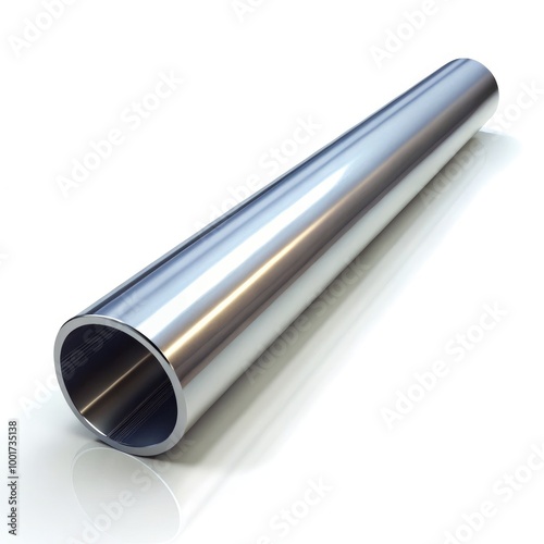 Metal tube isolated on white background showcasing its smooth surface and design. Generative AI