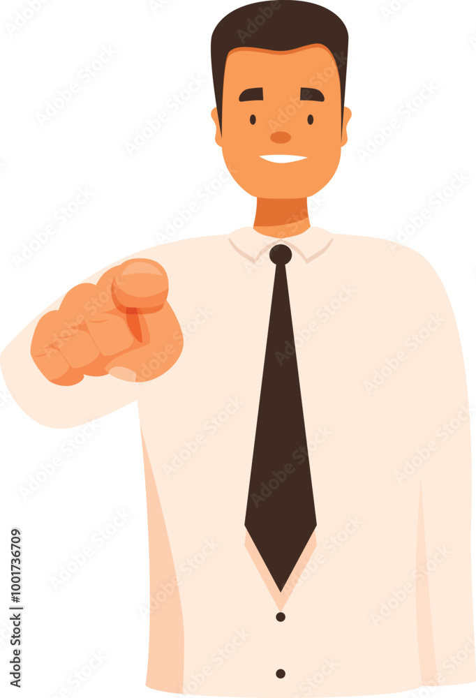 Smiling businessman pointing his finger at the viewer Smiling businessman pointing his finger at the viewer