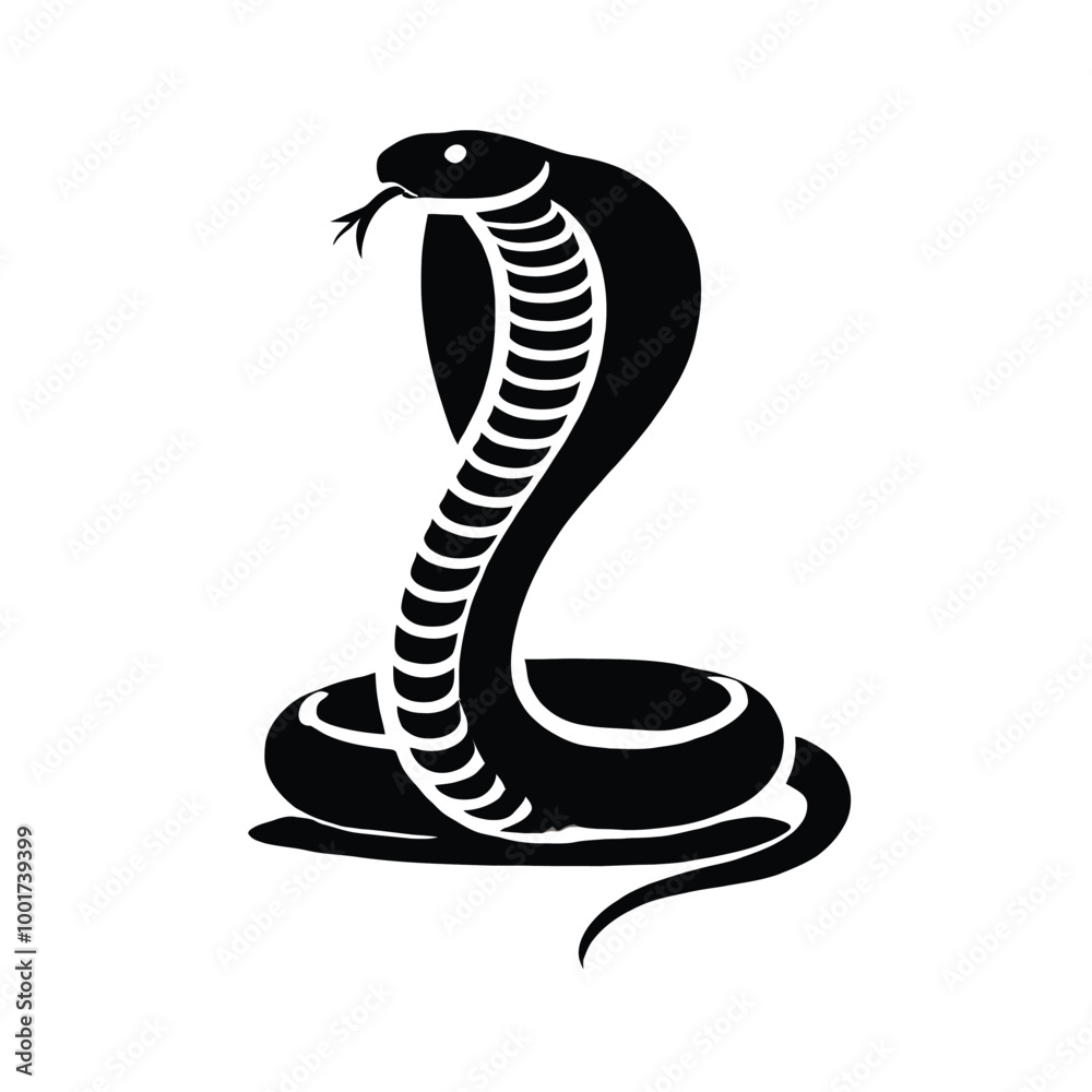 Fototapeta premium Cobra Silhouette with Expanded Hood