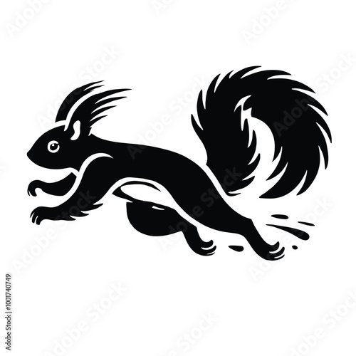 Squirrel Silhouette Running