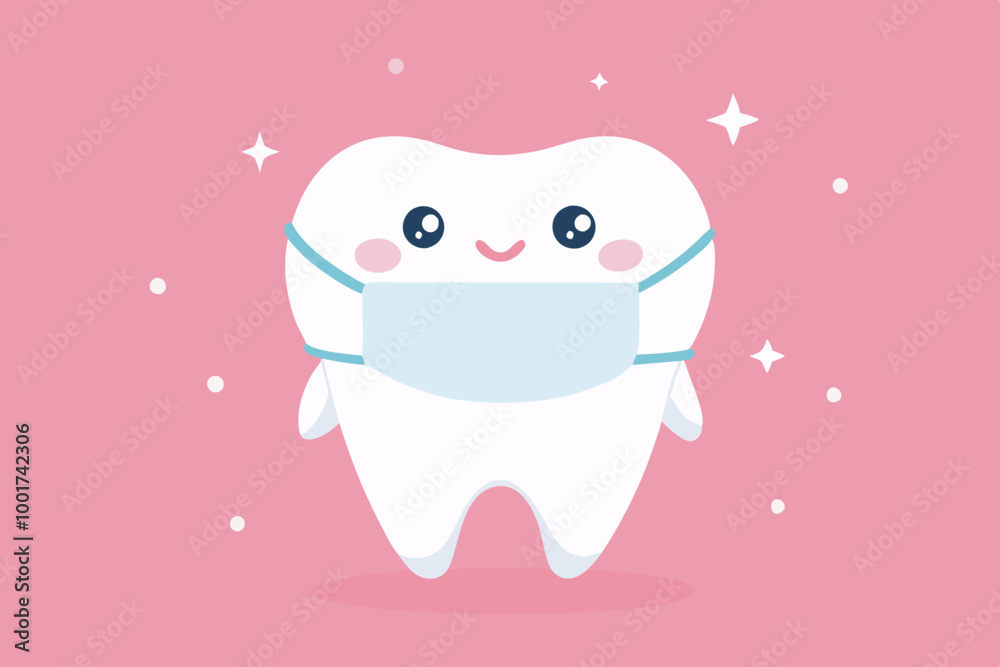 Cute Tooth Emoji with Medical Mask and Sparkles
Cute Tooth Emoji with Medical Mask and Sparkles