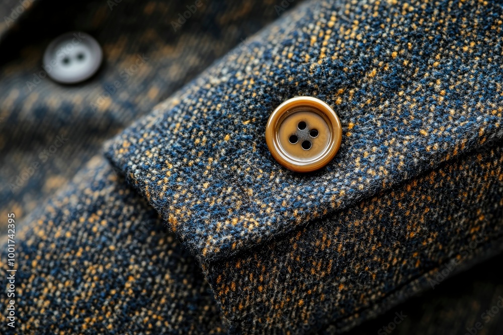 Buttons on the sleeve of a men's jacket. Close-up button with generative ai Buttons on the sleeve of a men's jacket. Close-up button with generative ai