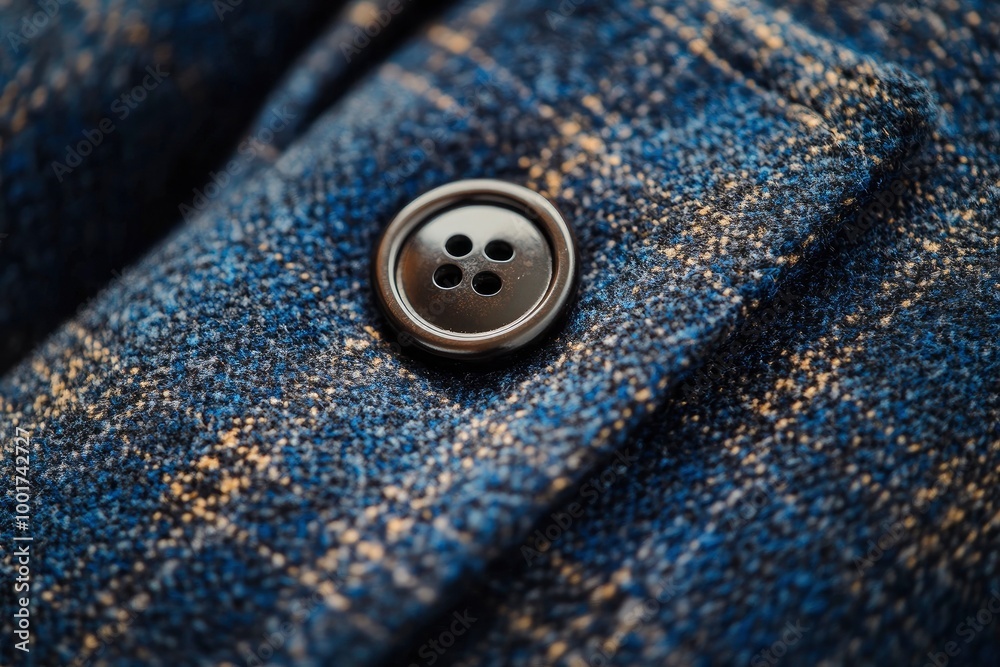 Buttons on the sleeve of a men's jacket. Close-up button with generative ai Buttons on the sleeve of a men's jacket. Close-up button with generative ai