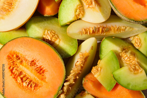 Принти на полотні Texture of sweet melons as background