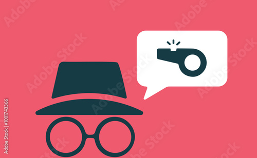 Whistleblower notification alert message illustration