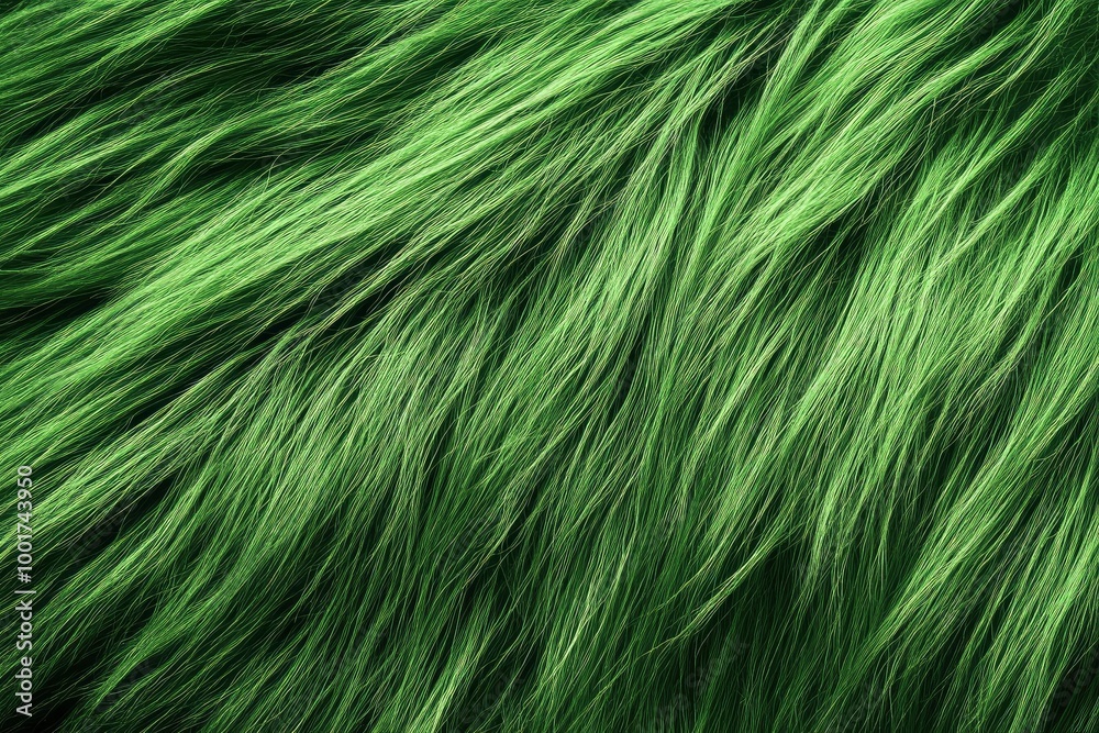 close up green fur pattern with generative ai