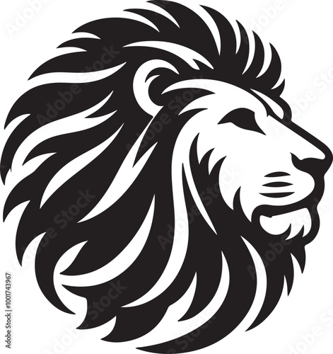 Wallpaper Mural Lion head silhouette vector style icon Torontodigital.ca