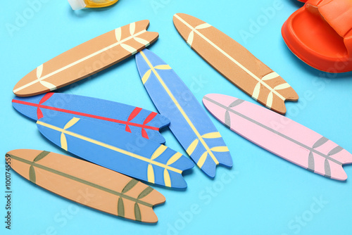 Colorful miniature surfboar...