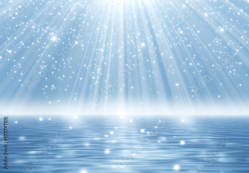 Magical Rays of Light Shining Over a Serene Water Surface