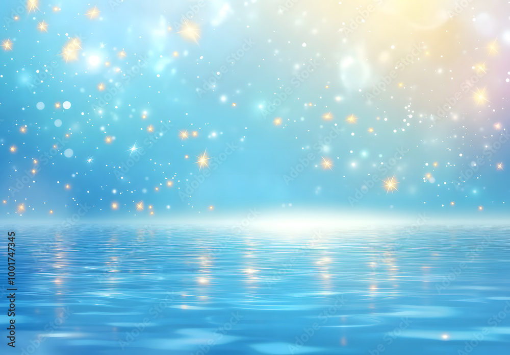 Magical Rays of Light Shining Over a Serene Water Surface Magical Rays of Light Shining Over a Serene Water Surface