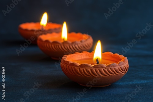 Diwali festival of lights tradition Diya oil lamps against