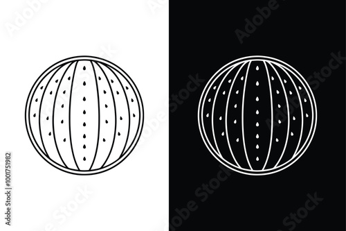 Watermelon fruit icon vector illustration on white background.