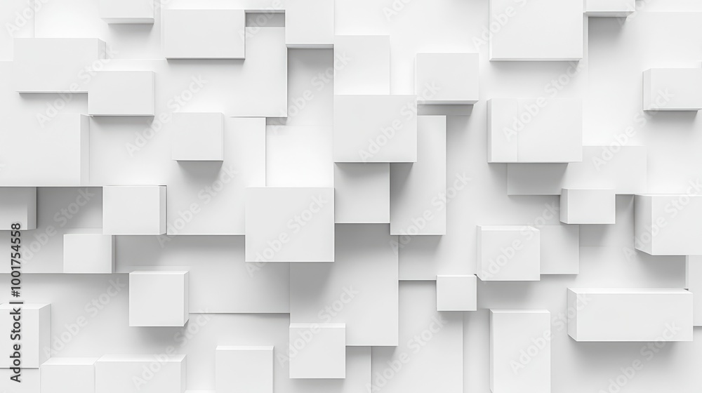 Modern Tech Geometry: White 3D Structure with Futuristic Architectural Design Modern Tech Geometry: White 3D Structure with Futuristic Architectural Design