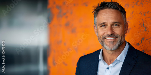 Happy middle aged professional business man, smiling mature executive, manager, male entrepreneur, confident portrait.