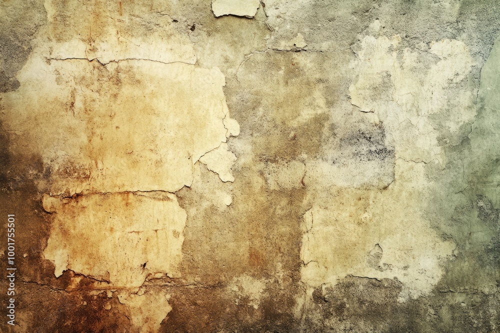 Fototapeta premium Vintage Grunge Wall Texture in Aged Brown Tones With Scratched Concrete Surface