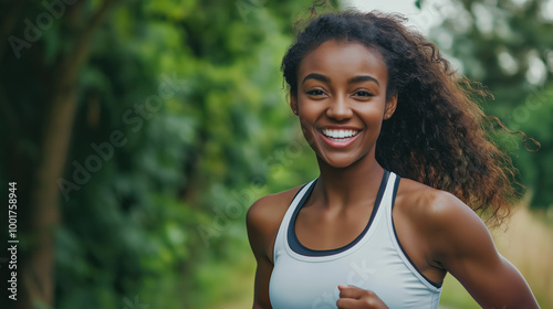 Athletic And Healthy Men Or Woman With A Smile, Running And Jogging Outside, Doing Vitality And Fitness Exercises.