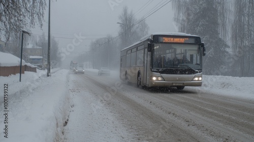 Early winter snowfall: first snow of season, highlighting unexpected challenges people face as they navigate abrupt weather change, transportation difficulties, sudden need for winter preparations.