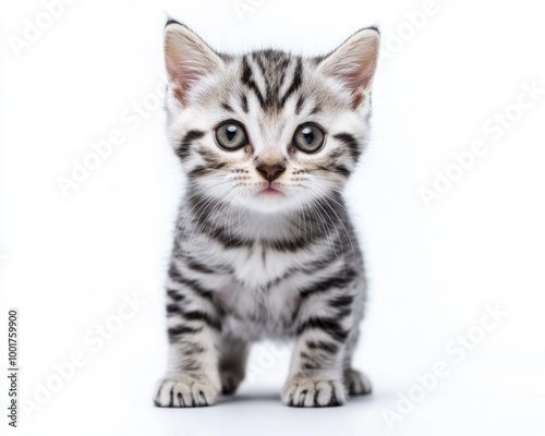 Cat kitten in motion pose transparent background