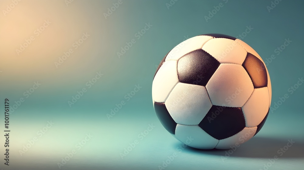 Fototapeta premium Well Lit Football Ball Against Background