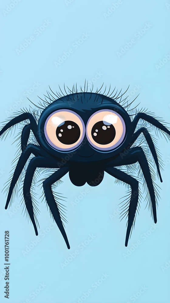 Cute Cartoon Spider Character with Large Eyes Cute Cartoon Spider Character with Large Eyes