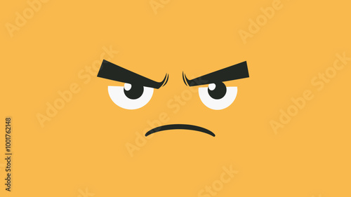 Grumpy Face with Rolling Eyes Emoticon Vector Illustration | Emojilicious Flat Design | Expression of Annoyance and Displeasure for Social Media, Chats, and Stickers