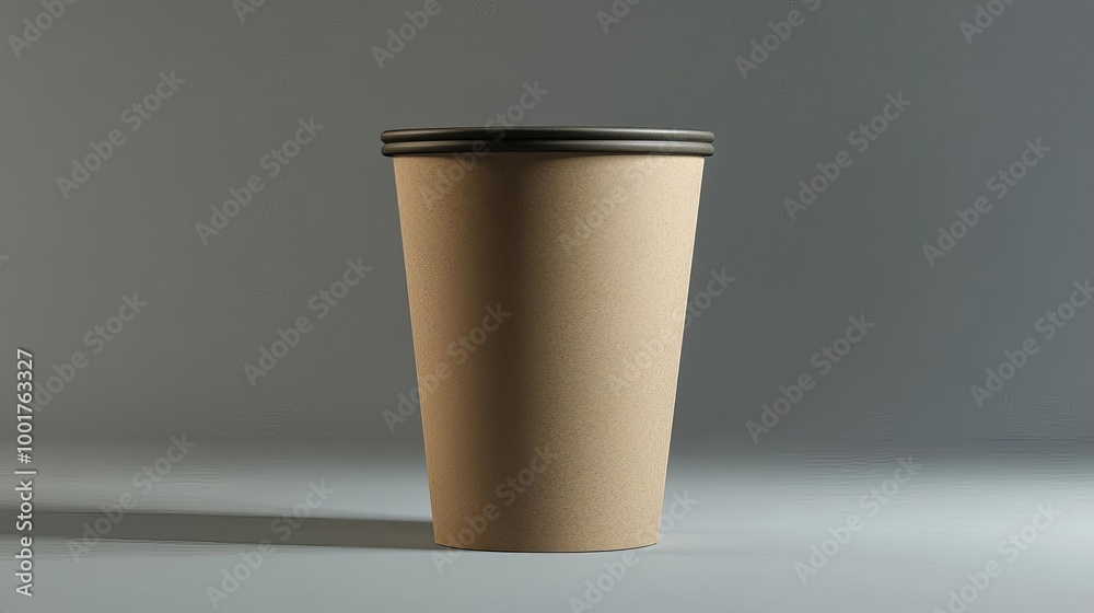 Blank Paper Coffee Cup Mockup on Gray Background Blank Paper Coffee Cup Mockup on Gray Background