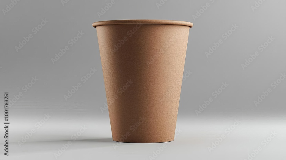 Brown Paper Coffee Cup Mockup Isolated on White Background Brown Paper Coffee Cup Mockup Isolated on White Background