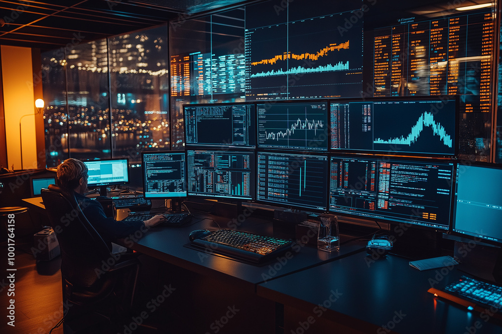 Strategic Command Center: Trader War Room with Command Center Setup, Traders Monitoring Global Markets for Decisive Actions Strategic Command Center: Trader War Room with Command Center Setup, Traders Monitoring Global Markets for Decisive Actions