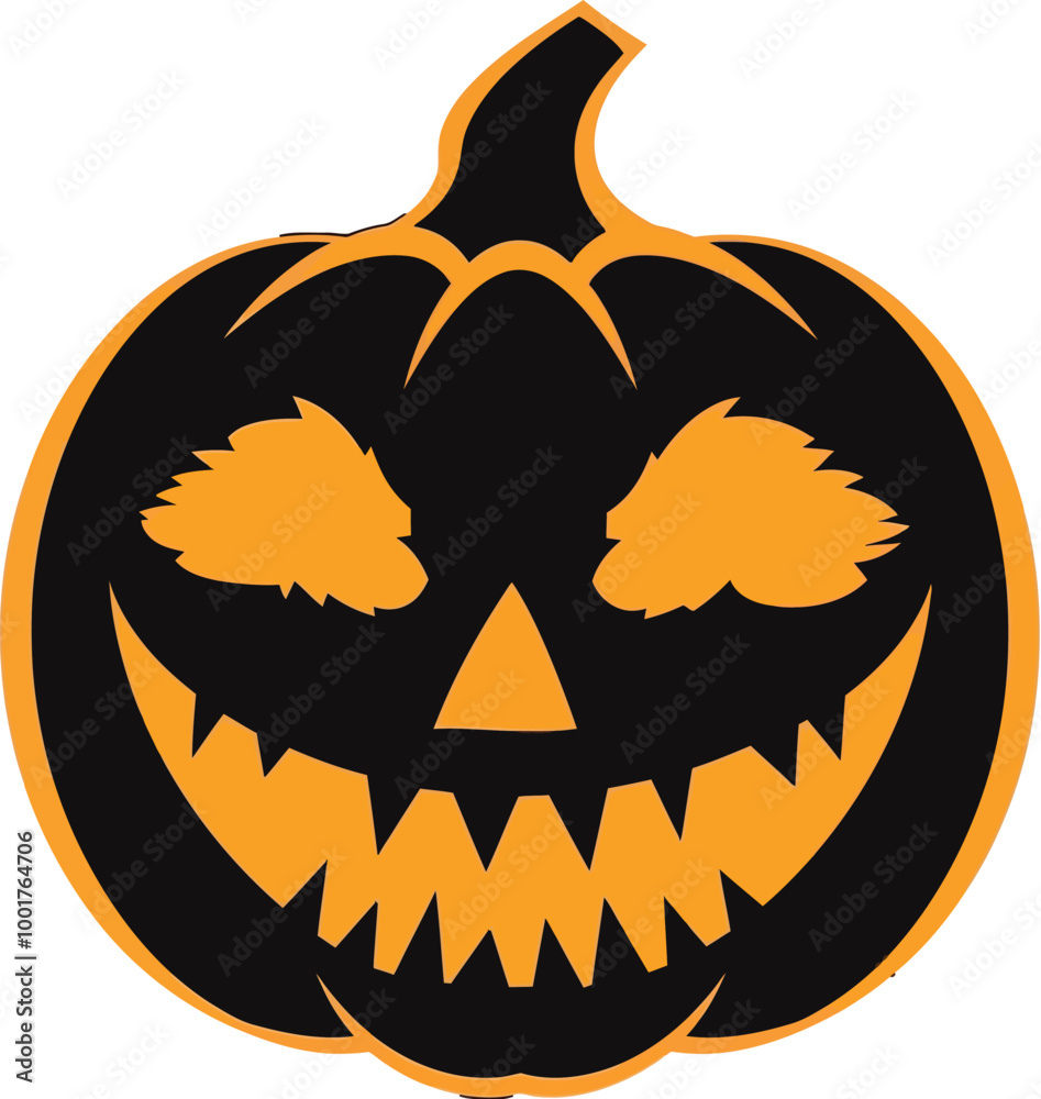 Fototapeta premium Halloween Pumpkin Flat Vector Icon
