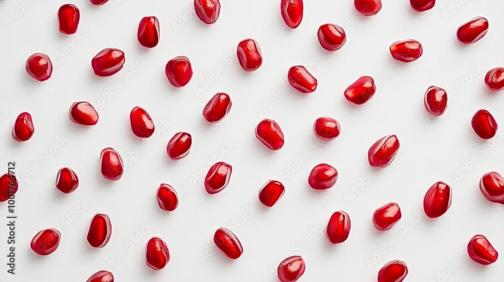 Pomegranate Seeds Pattern White Background Pomegranate Seeds Pattern White Background