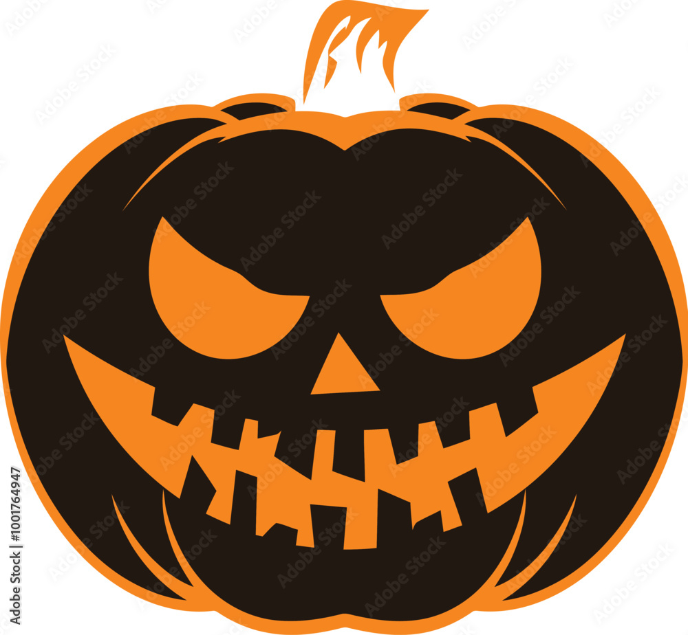 Fototapeta premium Halloween Pumpkin Flat Vector Icon