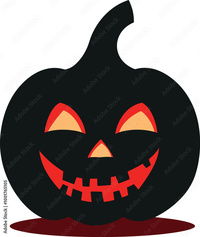 Naklejka premium Halloween Pumpkin Flat Vector Icon