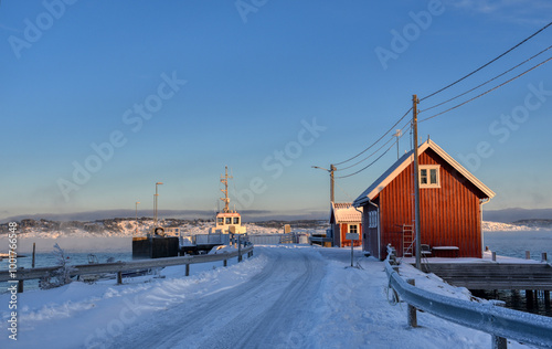 Skipstadsand, Fähranleger, Schiff, Winter, Norwegen, Schnee, Eis, Kay, Pier, Anleger, Haus, Gebäude, Straße, verschneit, vereist, Norwegen, Fredrikstad, Halden, Hvaler, Østfold, Schneeräumung, Haus, r