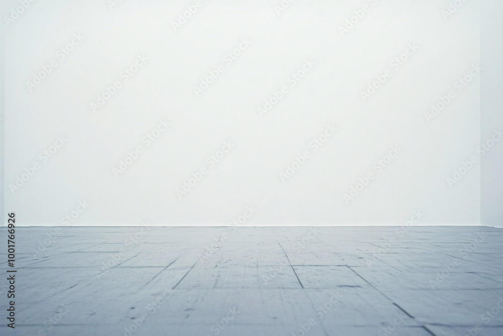 A minimalist room with light gray walls and a tiled floor, evoking a calm, serene, and spacious atmosphere
A minimalist room with light gray walls and a tiled floor, evoking a calm, serene, and spacious atmosphere