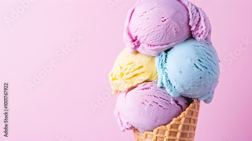 Wallpaper Mural Colorful Ice Cream Cone Close-Up View Torontodigital.ca