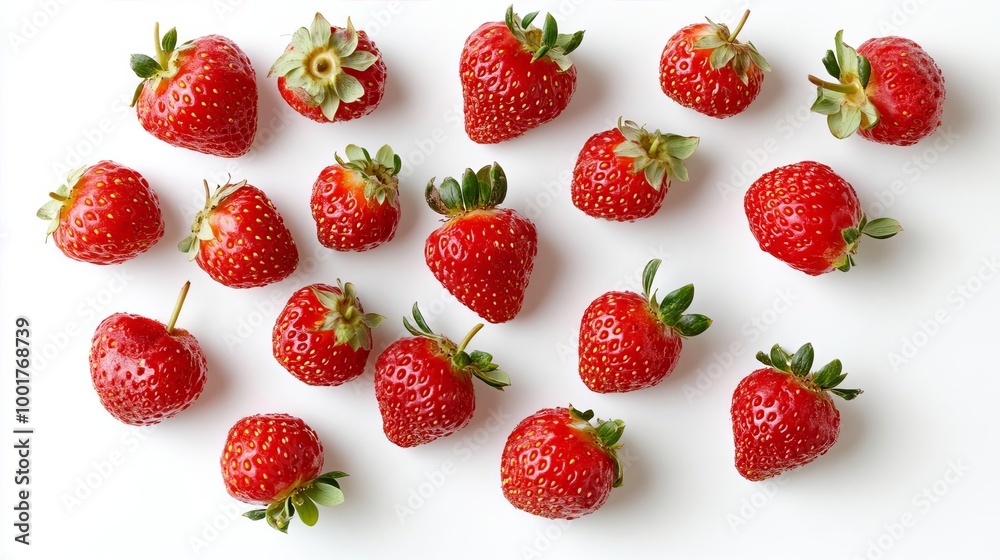 Fresh Red Strawberries on White Background Fresh Red Strawberries on White Background