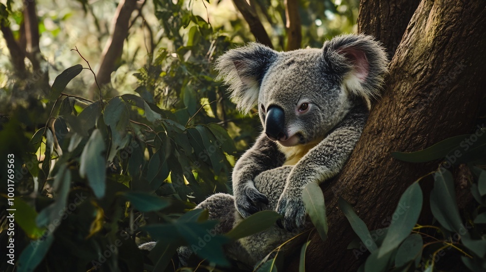 Fototapeta premium Serene Portrait of a Koala Resting in Nature