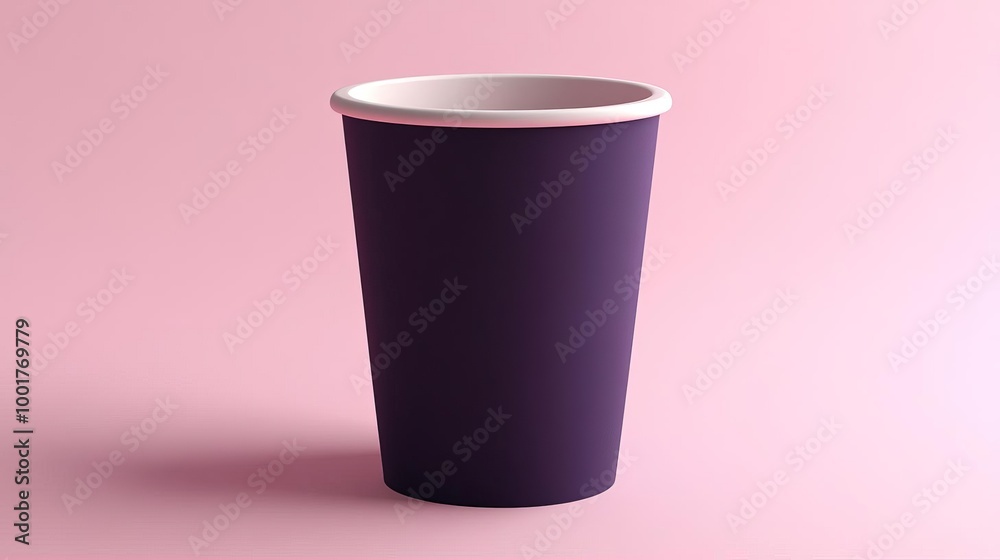 Purple Paper Cup Mockup on Pink Background Purple Paper Cup Mockup on Pink Background