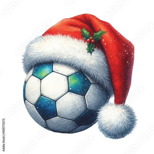 christmas ball with santa hat