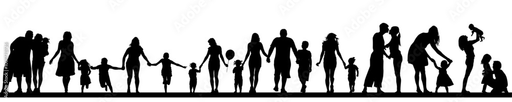 Family parents and kids outdoor activities in park silhouettes set collection. People seniors adults teens kids having fun playing together outside silhouette. hand drawn. Not AI, Vector illustration Family parents and kids outdoor activities in park silhouettes set collection. People seniors adults teens kids having fun playing together outside silhouette. hand drawn. Not AI, Vector illustration