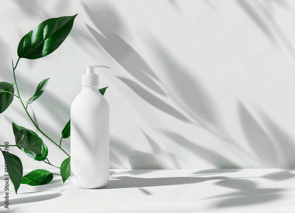 Mockup white bottle with dispenser for cleanser, soap on a white background. Packaging of cosmetic products. Copy space. Mockup white bottle with dispenser for cleanser, soap on a white background. Packaging of cosmetic products. Copy space.