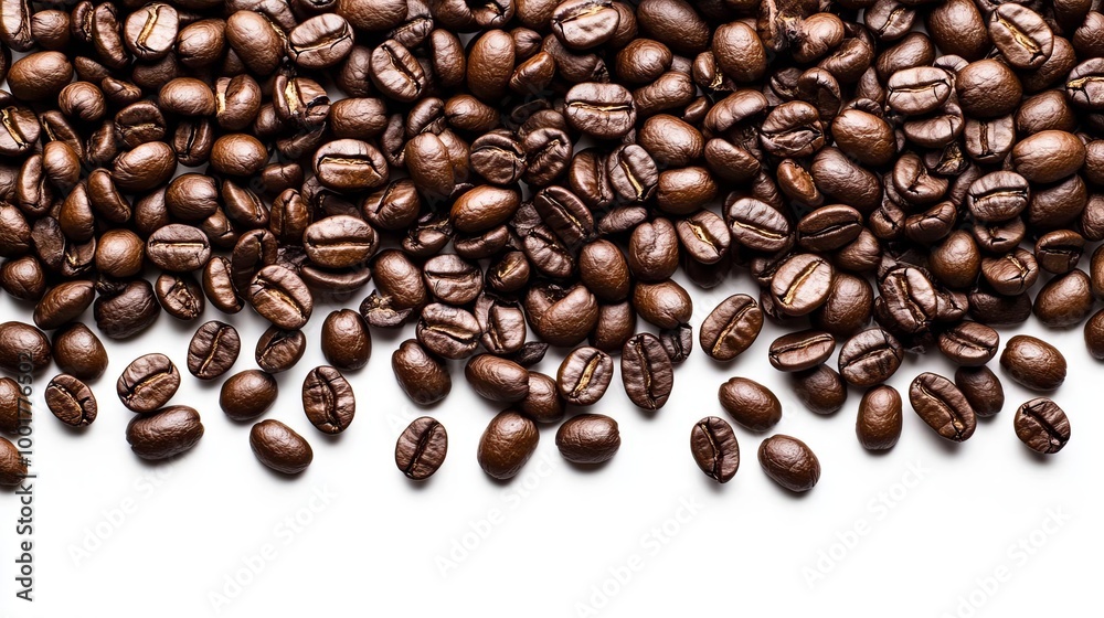 Coffee Beans Background   Roasted Coffee Beans Isolated On White