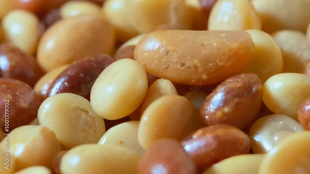 delightful mix assorted beans rich flavors textures showcased probe lens reveals their colorful medley enticing viewers savor wholesome goodness food